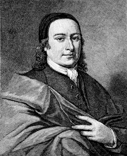 Um homem do século XVII  de cebelo até os ombros. Foto preto e branco.